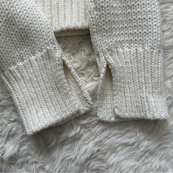 Madewell Sweater Textured Cotton Crewneck in Stripe Bright Ivory Navy Stripe S - Picture 8 of 13